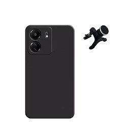 SuppOrt Magnétique renforcé de kit + couvercle de silicone liquide Phonecare pour Xiaomi Redmi 13C - le noir 