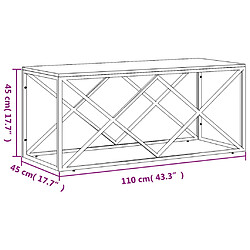 vidaXL Table basse acier inoxydable et bois massif d'acacia pas cher