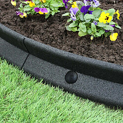 Monstershop Bordures de Pelouse Flexible 1.2m Noir x 16 Lot de 16 x 1.2m Bordures Noires - Caoutchouc -Parfaites Pour Pelouse Flexible Jardin Gazon Rebord de Chemin Potager Lit de Fleurs Bordure Surélevée [Fixations INCLUSES]