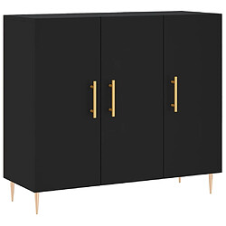 vidaXL Buffet noir 90x34x80 cm bois d'ingénierie