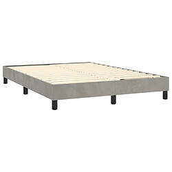 Acheter Maison Chic Lit Adulte - Lit simple Lit à sommier tapissier et matelas moelleux - Meuble de Chambre - Gris clair 140x190cm Velours -MN36640