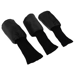 Avis 3 Pcs Long Cou Golf Club Head Cover Bois Couvre-chef Pour Les Femmes Noir