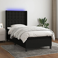 Sommier à lattes,Cadre à lattes de lit pour Adulte matelas et LED Noir 80x200cm Tissu -MN70211