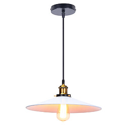 Stoex Suspension Luminaire Rétro Lustre en Fer en Métal Plafonnier D'Intérieur Vintage Pour Salle À Manger, Chambre À Coucher, Blanc 36CM