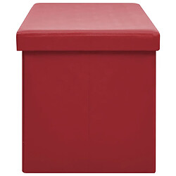 Avis vidaXL Banc de rangement pliable Rouge bordeaux PVC