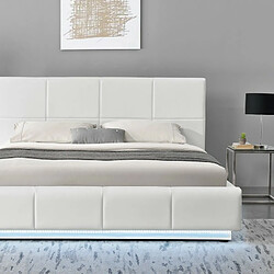 Avis Meubler Design Lit Design Alexi Avec Sommier Et Coffre De Rangement - Blanc - 180x200