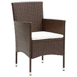 Avis Maison Chic Mobilier à dîner 3 pcs de jardin - Ensemble table et chaises d'extérieur - Salon/Mobilier de jardin classique Résine tressée Marron -MN25241