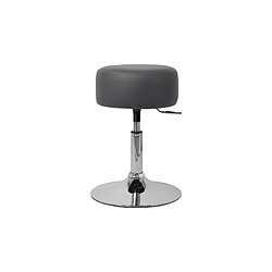 ML DESIGN MODERN LIVING 2x Tabouret de maquillage rembourré rond pouf gris foncé réglable en hauteur