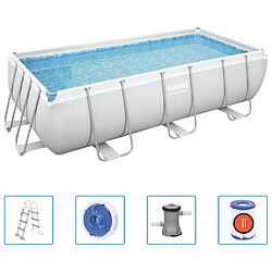 Bestway Ensemble de piscine rectangulaire Power Steel 404x201x100 cm