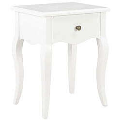 vidaXL Table de chevet Blanc 40 x 30 x 50 cm Bois de pin massif