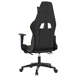 Maison Chic Chaise de jeu, Chaise gaming avec repose-pied, Fauteuil gamer,Chaise de Bureau Noir et vert Similicuir -GKD91108 pas cher