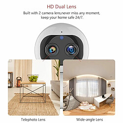 Deoditoo Caméra HD-IP Wifi Infrarouge PTZ Double Objectif 2.0 M Full HD AP-AD118-2MP