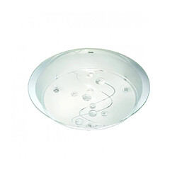 Searchlight Plafonnier Flush Verre Verre miroir à motifs givrés avec des Nacrés transparentes 1 ampoule 8cm