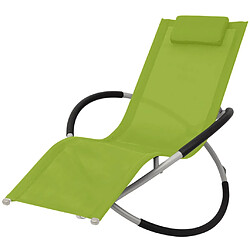 vidaXL Chaise longue géométrique d'extérieur Acier Vert