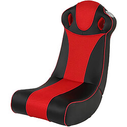 Helloshop26 Fauteuil multimédia en synthétique haut parleurs intégrés ergonomique pliable chaise à bascule avec système audio gamer noir et rouge 01_0000311