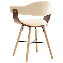 Acheter Decoshop26 Lot de 2 chaises de salle à manger cuisine design moderne synthétique et bois courbé crème CDS020425