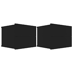 Maison Chic Lot de 2 Tables de chevet,Table de nuit,Table d'appoint pour salon Noir 40 x 30 x 30 cm Aggloméré -MN99070