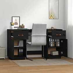 Avis Maison Chic Bureau avec armoire de rangement,Table de travail,Table d'études Noir 135x50x75 cm Bois massif de pin -GKD57307