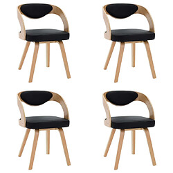 Decoshop26 Lot de 4 chaises de salle à manger cuisine design élégant bois courbé et synthétique noir CDS021777 