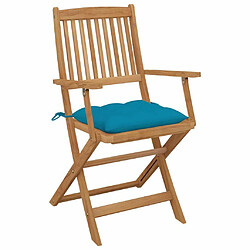 Avis Maison Chic Lot de 6 Chaises pliables de jardin avec coussins - Fauteuil d'extérieur Bois d'acacia -MN36669