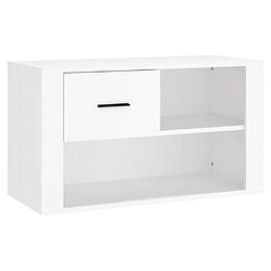 vidaXL Armoire à chaussures Blanc 80x35x45 cm Bois d'ingénierie