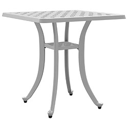 vidaXL Table de jardin blanc 53x53x53 cm aluminium coulé