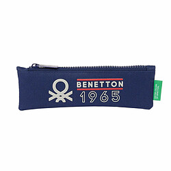 Trousse d'écolier Benetton Varsity Gris Blue marine 20 x 6 x 1 cm 