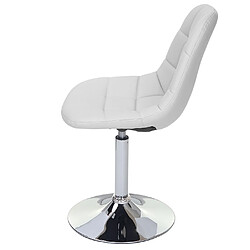 Mendler Chaise de salle à  manger HWC-A60, chaise pivotante, design rétro ~ similicuir blanc, pied chromé