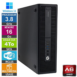 HP 705 G3 SFF A6-8570 3.80GHz 16Go/4To Wifi W11 - Reconditionné