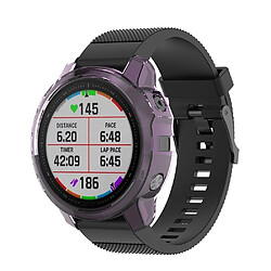 Wewoo Boîtier de montre Pour Garmin Fenix 6S / 6S Etui de protection en TPU avec moitié de Smart Watch violet transparent pas cher