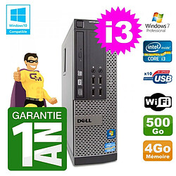 PC Dell 790 SFF Intel I3-2120 RAM 4Go Disque 500Go DVD Wifi W7 - Occasion