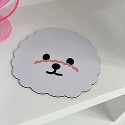 Avis Universal Cartoon Dog Mouse Pad Simple White Color Rubber Rubber Mouse Mat pour fille