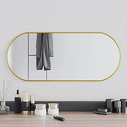 Maison Chic Miroir mural | Miroir Décoration pour Maison Salle de Bain Doré 70x30 cm Ovale -GKD10800