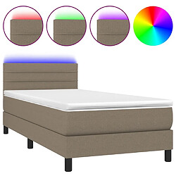 Sommier à lattes LED,Cadre à lattes de lit avec matelas pour Adulte Taupe 80x200 cm Tissu -MN38923