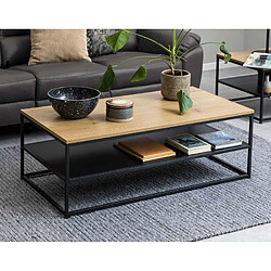 Lisa Design Salida - table basse - bois et métal noir - 120 cm