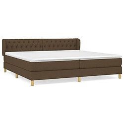 Maison Chic Structures de lit + matelas,Lit à sommier tapissier avec matelas Marron foncé 200x200 cm -MN28274