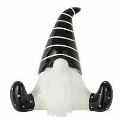 Paris Prix Statuette Déco Père Noël Assis 19cm Noir & Blanc