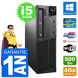 PC Lenovo M91p SFF Intel i5-2400 RAM 4Go Disque Dur 500Go Windows 10 Wifi - Occasion