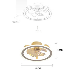 Acheter Universal Éclairage ventilateur chambre 48cm, 220V LED 36W réglage continu de la lumière du salon, chambre d'étude, lumière de la chambre d'enfants, lumière de la maison, blanc