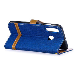 Acheter Etui en PU tissu jeans de couleur assortie bleu clair pour votre Huawei P30 Lite