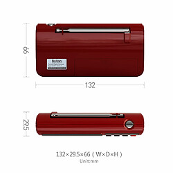 Avis Universal Rawton T50 Portable World Band FM/Ondes moyennes/Ondes courtes Haut-parleur radio stéréo Lecteur de musique MP3 Carte SD/TF PC iPod Téléphone mobile | Ondes moyennes FM/Ondes courtes | Radio stéréo(Rouge)