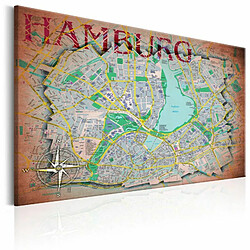 Paris Prix Tableau Imprimé Map of Hamburg 40 x 60 cm 