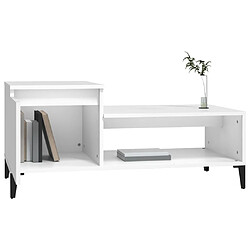 Acheter Maison Chic Table basse,Table Console Table d'appoint, Table pour salon Blanc 100x50x45 cm Bois d'ingénierie -MN64401