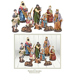 Ambiance Ensemble de figurines de la crèche de Noël 10 pcs