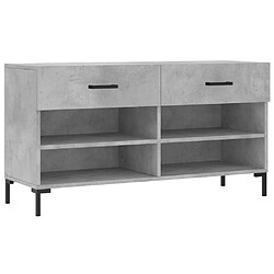 Maison Chic Banc à chaussures | Meuble de rangement à chaussures Meuble d'Entrée gris béton 102x35x55 cm bois d'ingénierie -MN94160