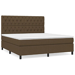 vidaXL Sommier à lattes de lit avec matelas Marron foncé 160x200 cm