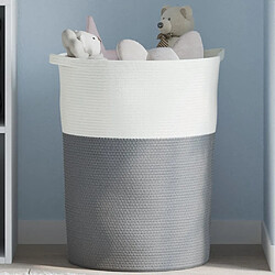 vidaXL Panier de rangement gris et blanc Ø49x65 cm coton 