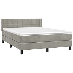 Avis Maison Chic Lit Adulte - Lit simple Lit à sommier tapissier et matelas moelleux - Meuble de Chambre - Gris clair 140x190cm Velours -MN48742