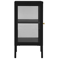 Acheter Maison Chic Buffet,Meuble de Rangement,commode pour salon,Cuisine Noir 38x35x70 cm Acier et verre -MN21125