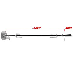 vidaXL Broche à rôtir avec moteur 1 200 mm Acier pas cher